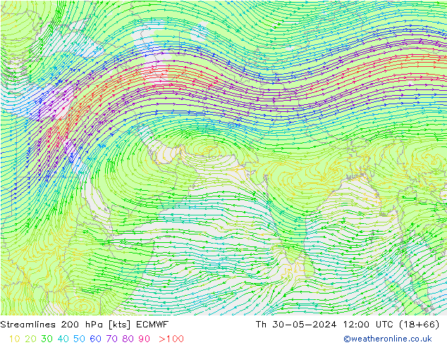 Rüzgar 200 hPa ECMWF Per 30.05.2024 12 UTC