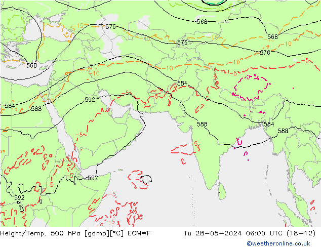 Z500/Rain (+SLP)/Z850 ECMWF 星期二 28.05.2024 06 UTC