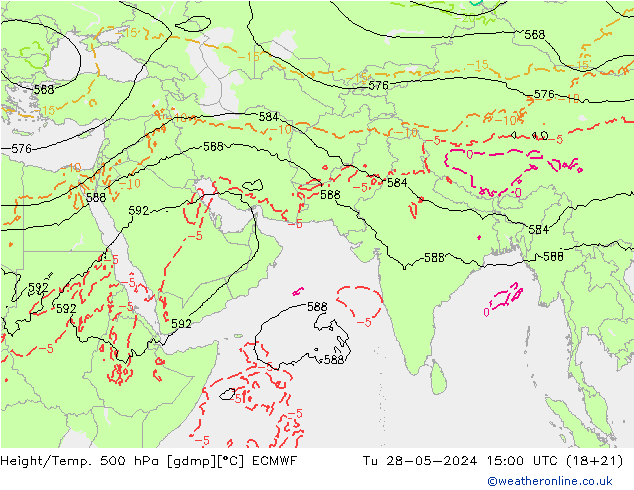 Height/Temp. 500 hPa ECMWF mar 28.05.2024 15 UTC