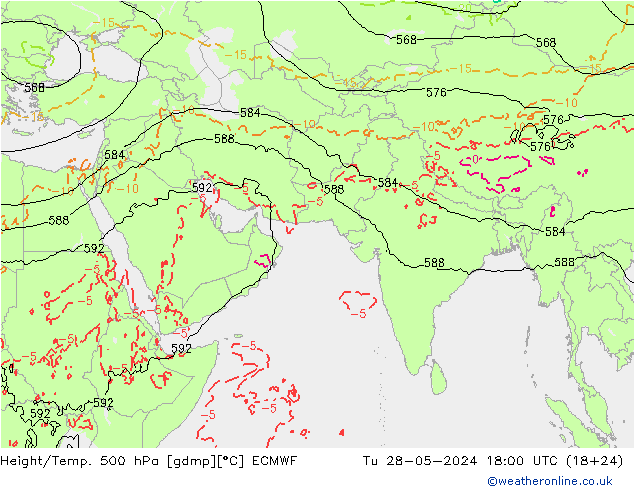 Z500/Rain (+SLP)/Z850 ECMWF mar 28.05.2024 18 UTC