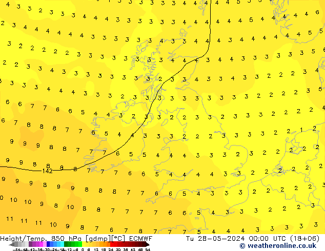 Z500/Rain (+SLP)/Z850 ECMWF  28.05.2024 00 UTC