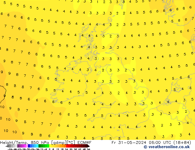 Z500/Yağmur (+YB)/Z850 ECMWF Cu 31.05.2024 06 UTC