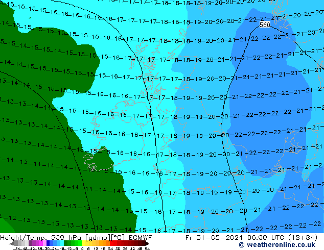 Z500/Yağmur (+YB)/Z850 ECMWF Cu 31.05.2024 06 UTC