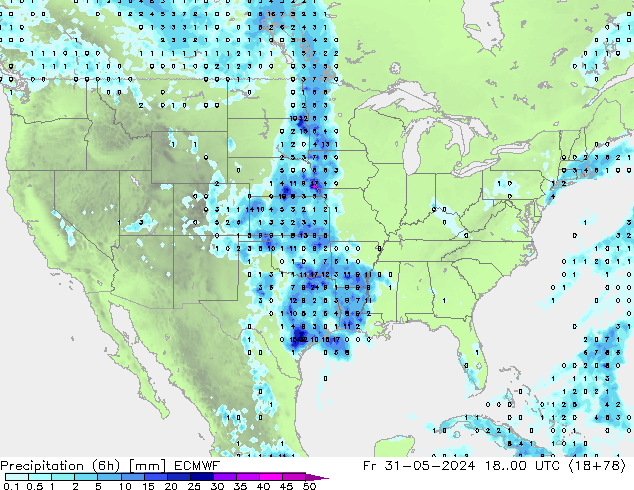 Z500/Rain (+SLP)/Z850 ECMWF Fr 31.05.2024 00 UTC