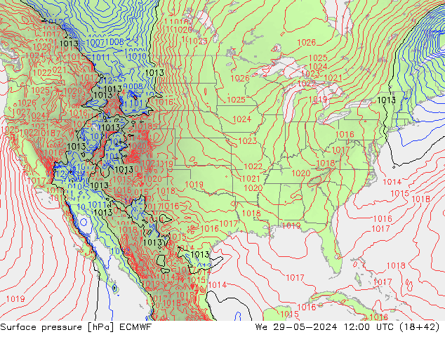 Bodendruck ECMWF Mi 29.05.2024 12 UTC