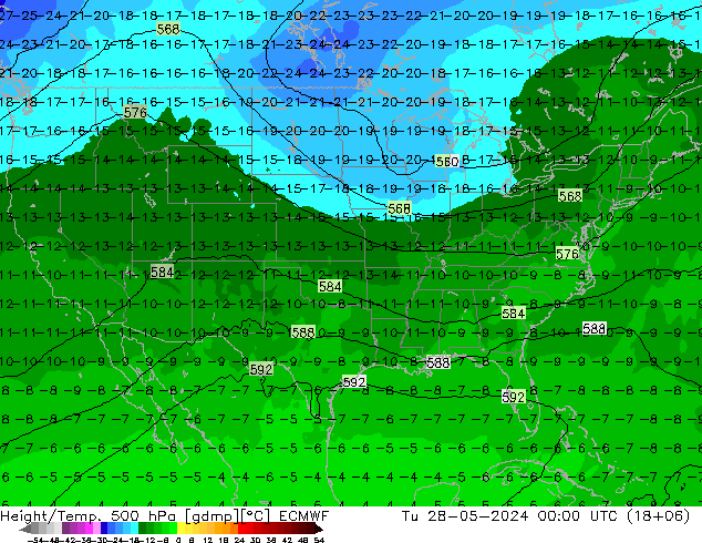 Yükseklik/Sıc. 500 hPa ECMWF Sa 28.05.2024 00 UTC