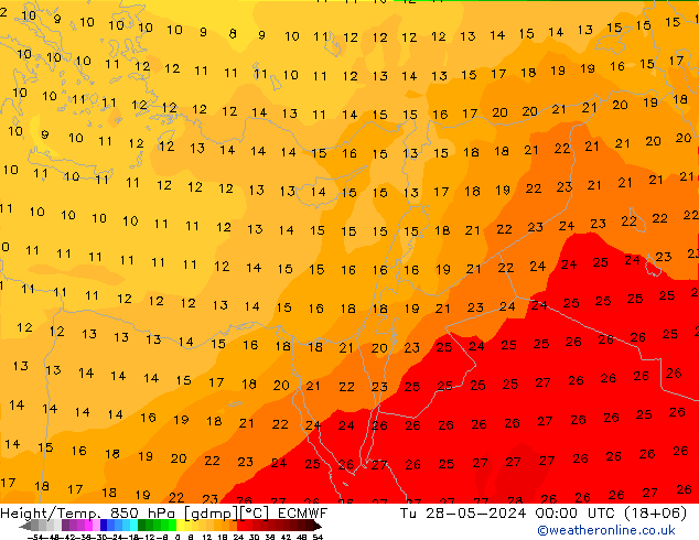 Z500/Rain (+SLP)/Z850 ECMWF Tu 28.05.2024 00 UTC