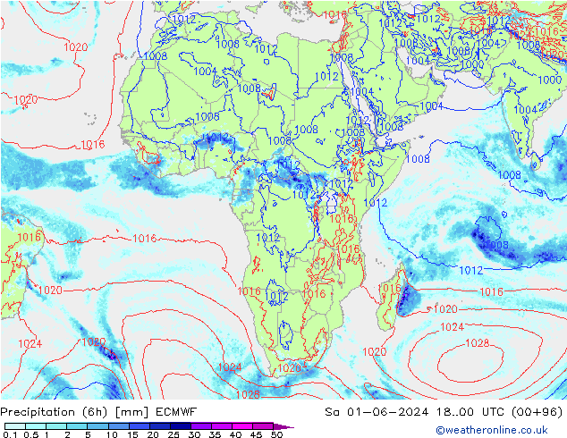 Z500/Rain (+SLP)/Z850 ECMWF So 01.06.2024 00 UTC