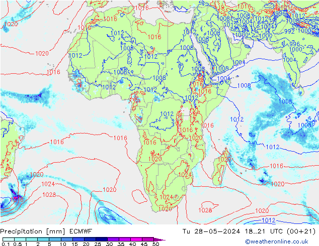 Precipitación ECMWF mar 28.05.2024 21 UTC