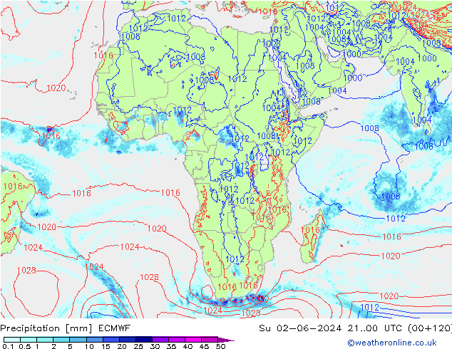 Precipitación ECMWF dom 02.06.2024 00 UTC