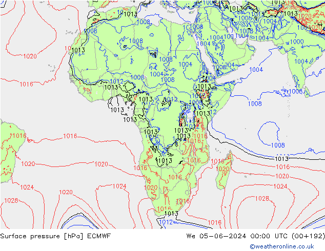 ciśnienie ECMWF śro. 05.06.2024 00 UTC