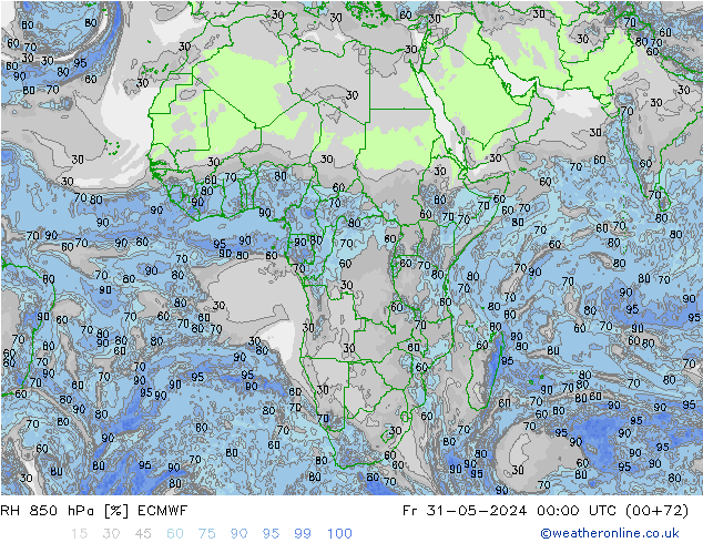 RV 850 hPa ECMWF vr 31.05.2024 00 UTC