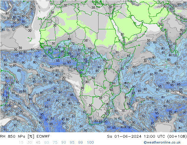 RH 850 hPa ECMWF So 01.06.2024 12 UTC