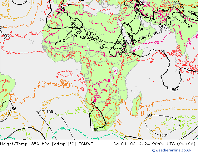 Z500/Rain (+SLP)/Z850 ECMWF So 01.06.2024 00 UTC