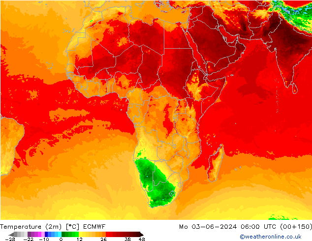 Temperatura (2m) ECMWF lun 03.06.2024 06 UTC