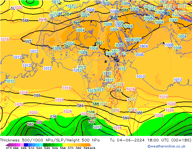 Thck 500-1000hPa ECMWF Út 04.06.2024 18 UTC