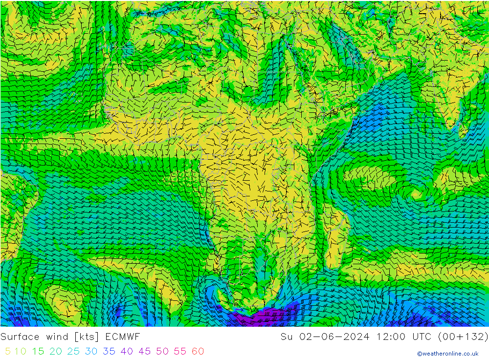 Prec 6h/Wind 10m/950 ECMWF Su 02.06.2024 12 UTC