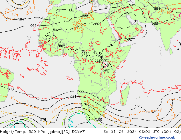 Z500/Rain (+SLP)/Z850 ECMWF sáb 01.06.2024 06 UTC