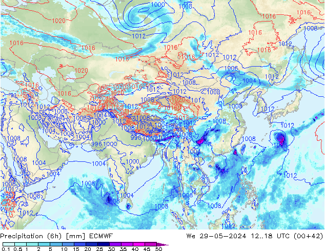 Z500/Rain (+SLP)/Z850 ECMWF Mi 29.05.2024 18 UTC