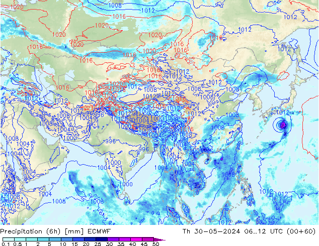 opad (6h) ECMWF czw. 30.05.2024 12 UTC