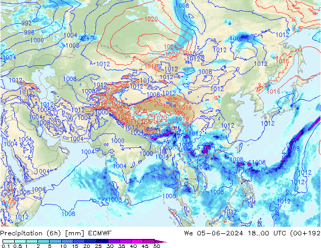 Z500/Regen(+SLP)/Z850 ECMWF wo 05.06.2024 00 UTC