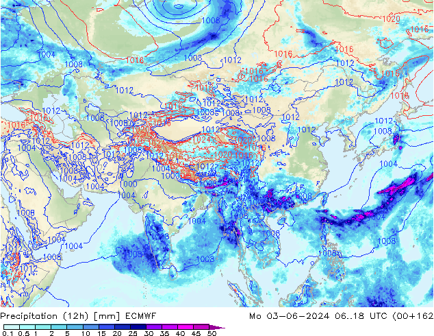 opad (12h) ECMWF pon. 03.06.2024 18 UTC