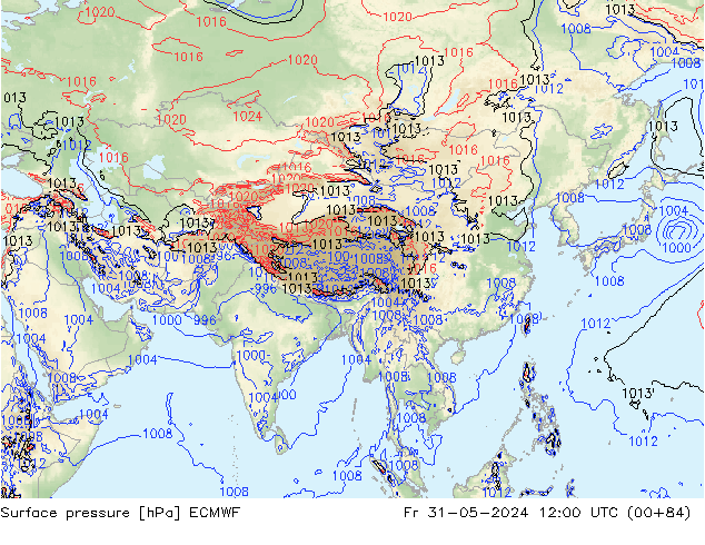 Surface pressure ECMWF Fr 31.05.2024 12 UTC