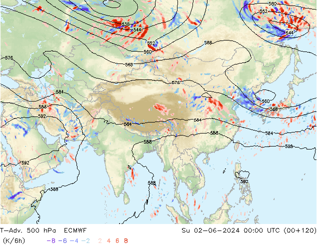 T-Adv. 500 hPa ECMWF dim 02.06.2024 00 UTC