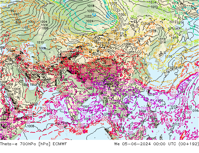 Theta-e 700hPa ECMWF Çar 05.06.2024 00 UTC