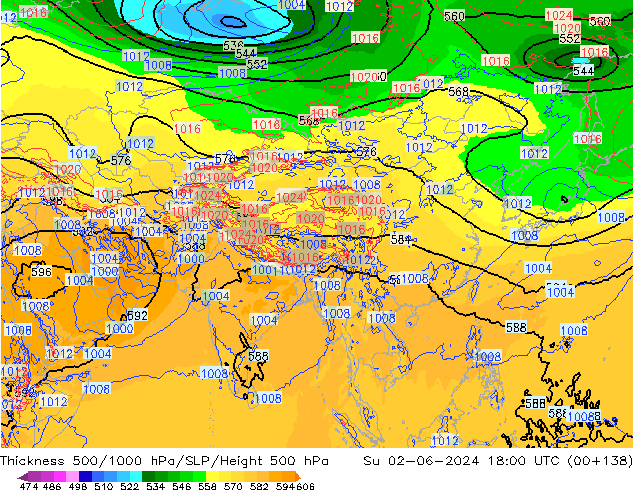 Thck 500-1000hPa ECMWF Su 02.06.2024 18 UTC