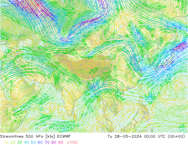 Rüzgar 500 hPa ECMWF Sa 28.05.2024 00 UTC