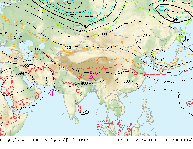 Z500/Rain (+SLP)/Z850 ECMWF Sa 01.06.2024 18 UTC