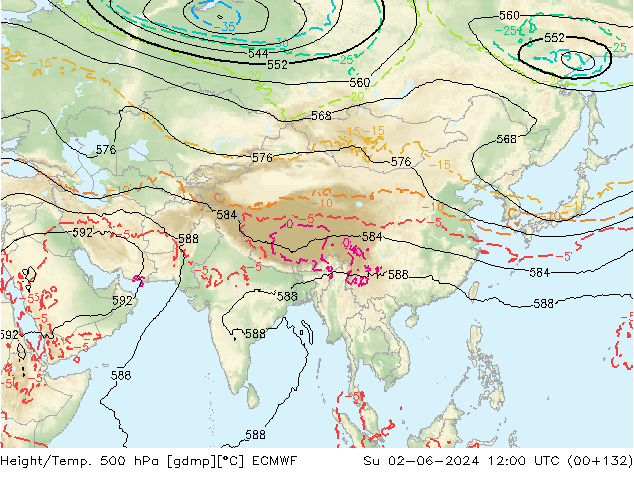 Z500/Rain (+SLP)/Z850 ECMWF Ne 02.06.2024 12 UTC