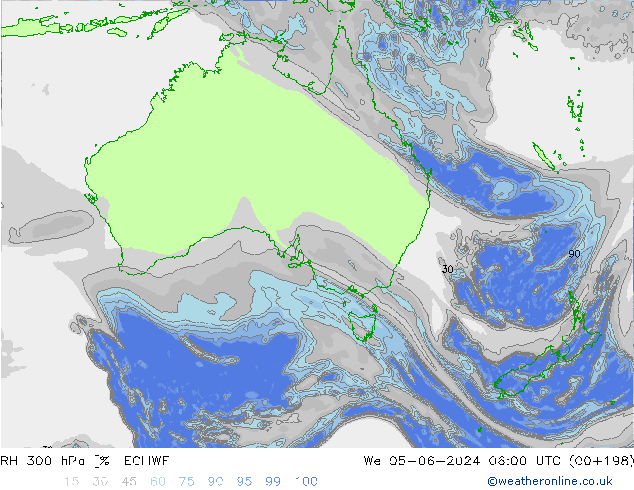 RH 300 hPa ECMWF  05.06.2024 06 UTC