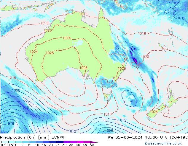 Z500/Regen(+SLP)/Z850 ECMWF wo 05.06.2024 00 UTC