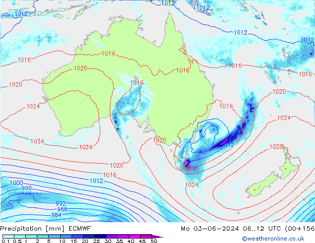 Precipitation ECMWF Mo 03.06.2024 12 UTC