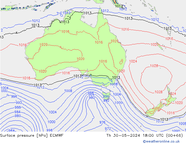 Yer basıncı ECMWF Per 30.05.2024 18 UTC