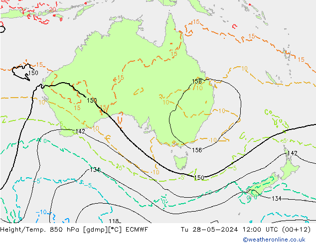 Z500/Rain (+SLP)/Z850 ECMWF mar 28.05.2024 12 UTC