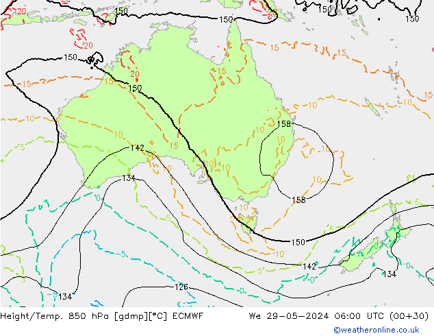 Z500/Regen(+SLP)/Z850 ECMWF wo 29.05.2024 06 UTC