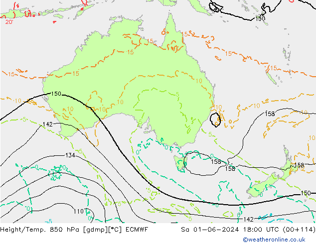 Height/Temp. 850 hPa ECMWF Sáb 01.06.2024 18 UTC