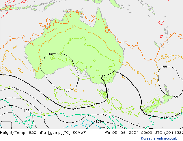 Height/Temp. 850 hPa ECMWF  05.06.2024 00 UTC