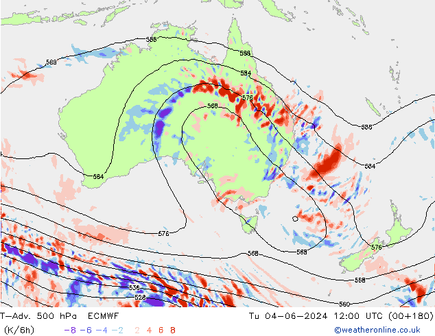 T-Adv. 500 hPa ECMWF Tu 04.06.2024 12 UTC