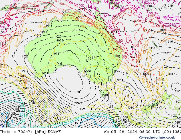 Theta-e 700hPa ECMWF  05.06.2024 06 UTC