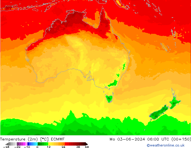 карта температуры ECMWF пн 03.06.2024 06 UTC