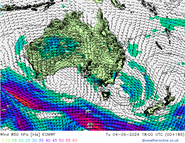 Vent 850 hPa ECMWF mar 04.06.2024 18 UTC