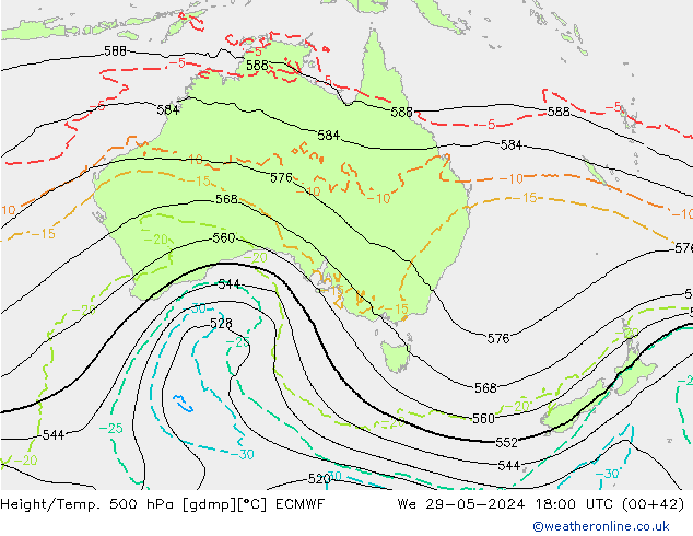 Z500/Rain (+SLP)/Z850 ECMWF St 29.05.2024 18 UTC