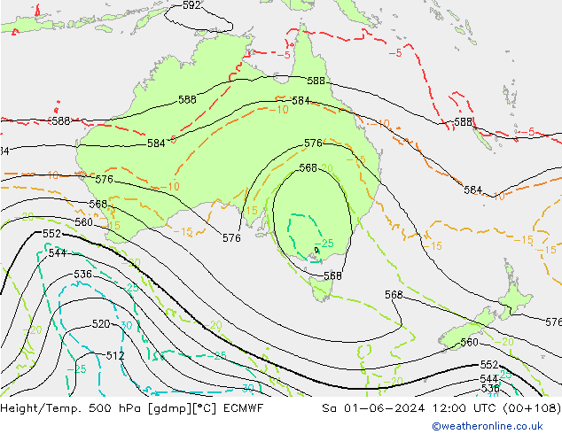 Z500/Rain (+SLP)/Z850 ECMWF So 01.06.2024 12 UTC