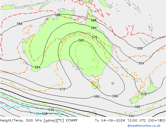 Z500/Regen(+SLP)/Z850 ECMWF di 04.06.2024 12 UTC