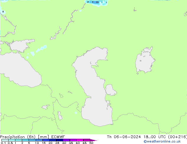 Z500/Rain (+SLP)/Z850 ECMWF czw. 06.06.2024 00 UTC