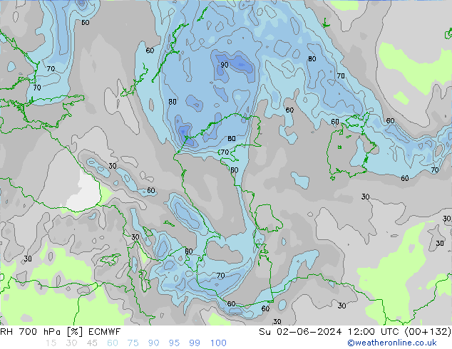 700 hPa Nispi Nem ECMWF Paz 02.06.2024 12 UTC